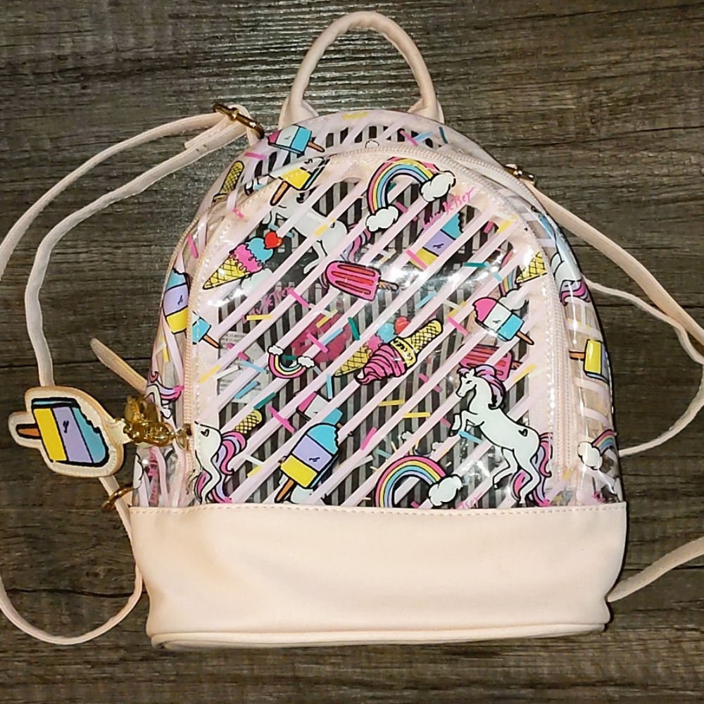NWOT Luv Betsey Unicorn Rainbow Jelly Backpack